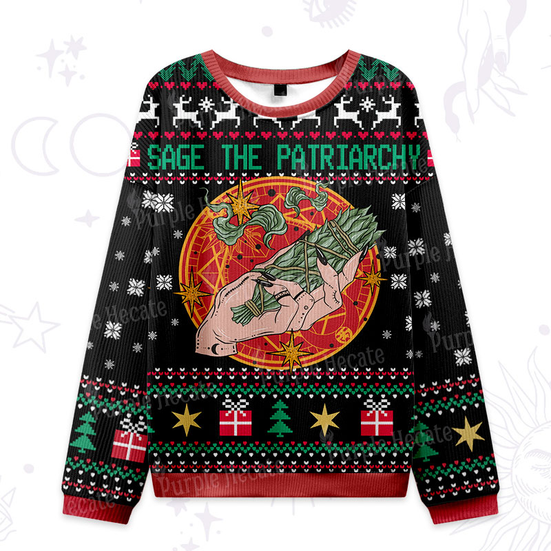 Purplehecate Sage The Patriarchy Ugly Christmas Sweatshirts