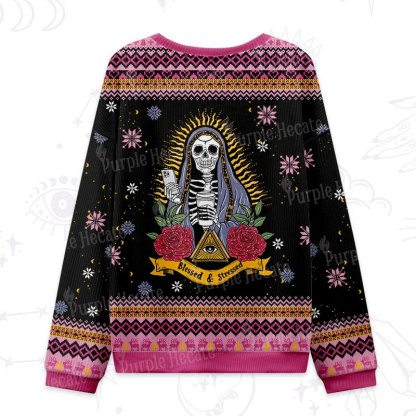 Purplehecate Blessed And Stressed Ugly Christmas Sweatshirts