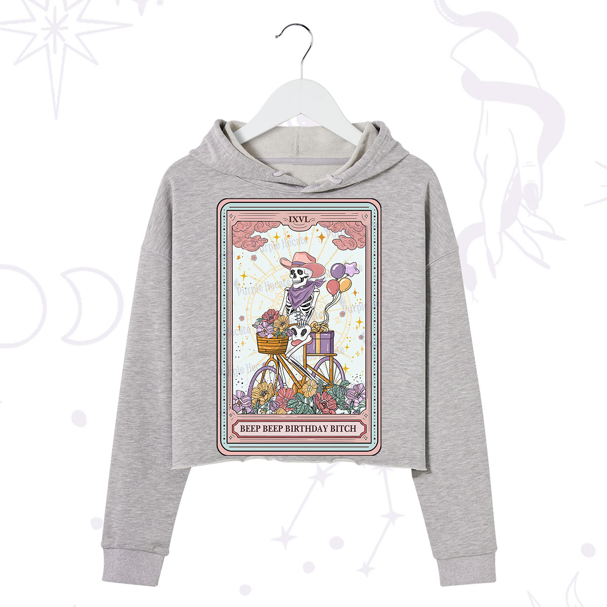 Purplehecate The Beep Beep Birthday Bitch Tarot Crop Hoodie