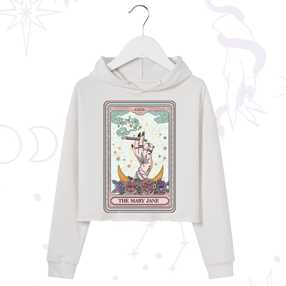 Purplehecate The Mary Jane Tarot Crop Hoodie