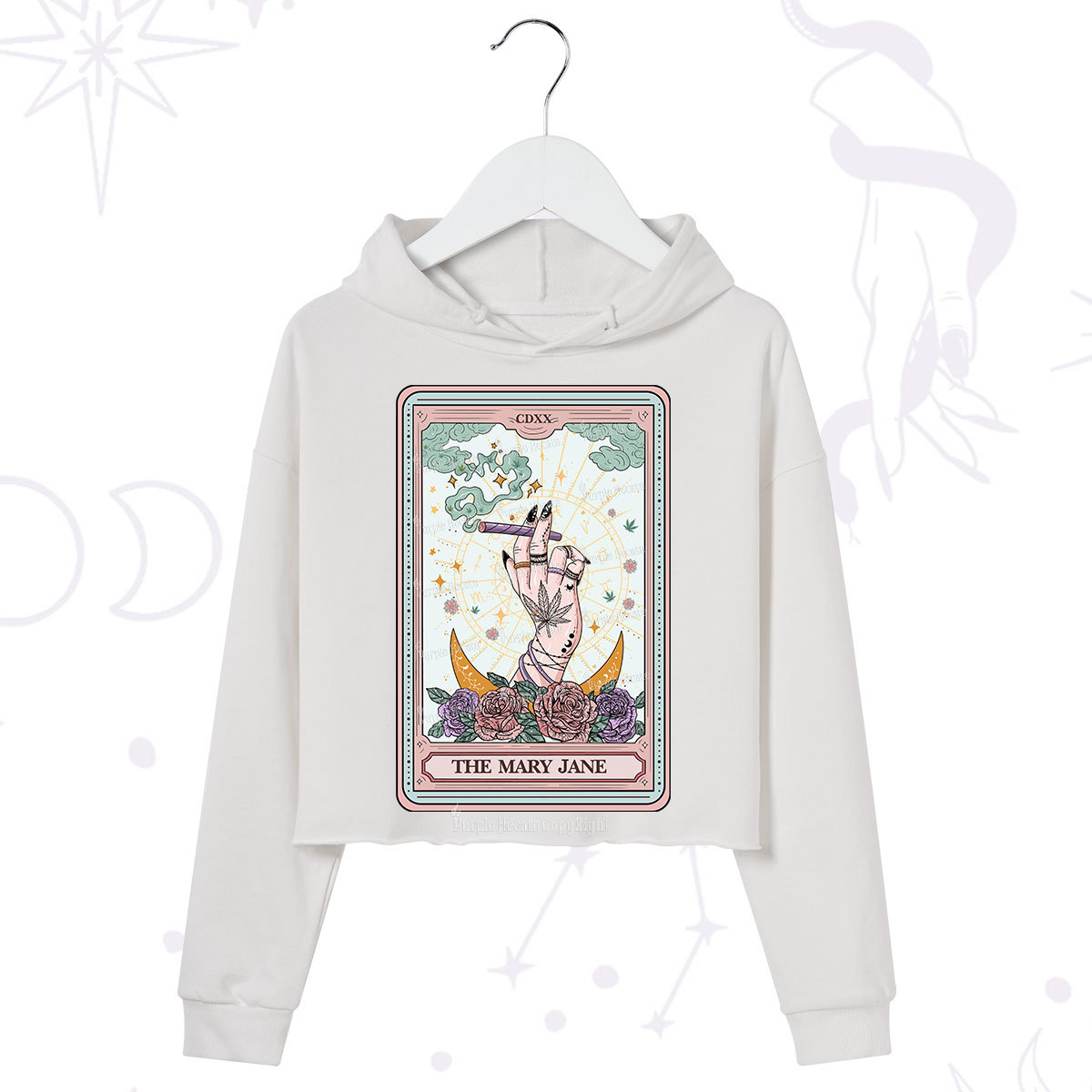 Purplehecate The Mary Jane Tarot Crop Hoodie