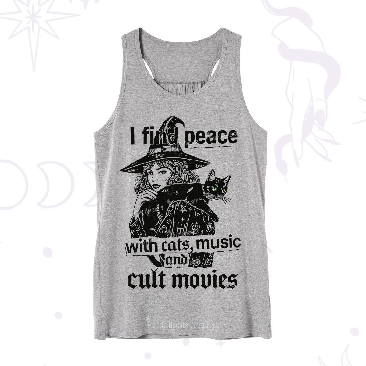 Purplehecate I Find Peace With Cats Music Cult Movies Tank