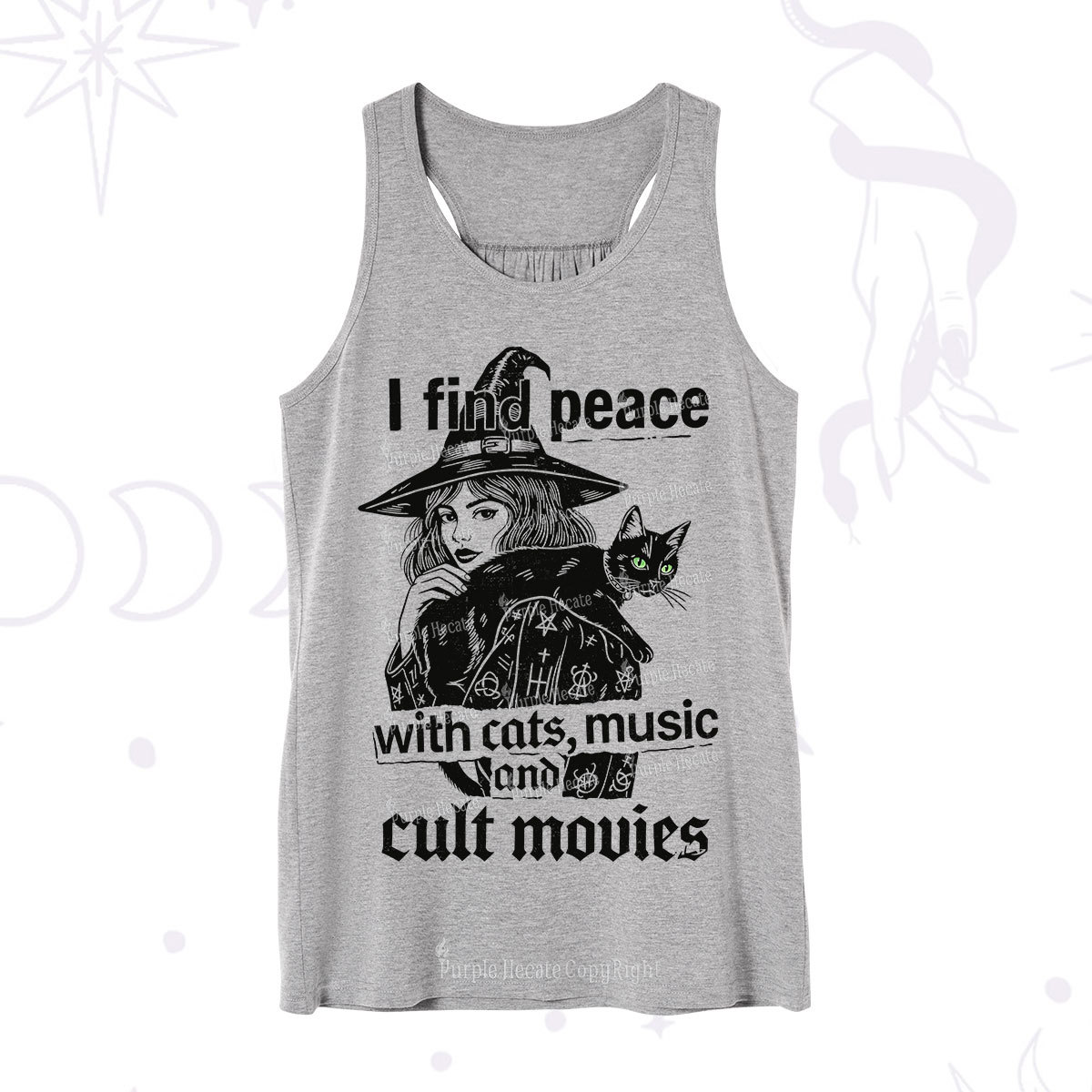 Purplehecate I Find Peace With Cats Music Cult Movies Tank