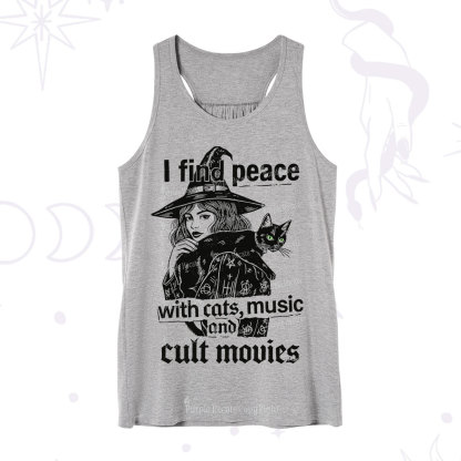 Purplehecate I Find Peace With Cats Music Cult Movies Tank