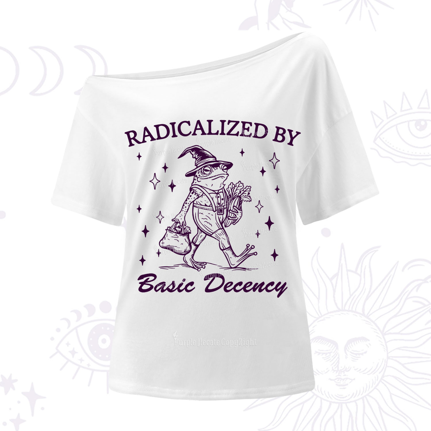 Purplehecate Radicalized By Basic Decency One Shoulder T-Shirt