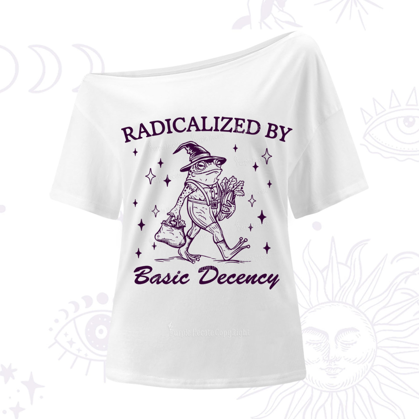 Purplehecate Radicalized By Basic Decency One Shoulder T-Shirt