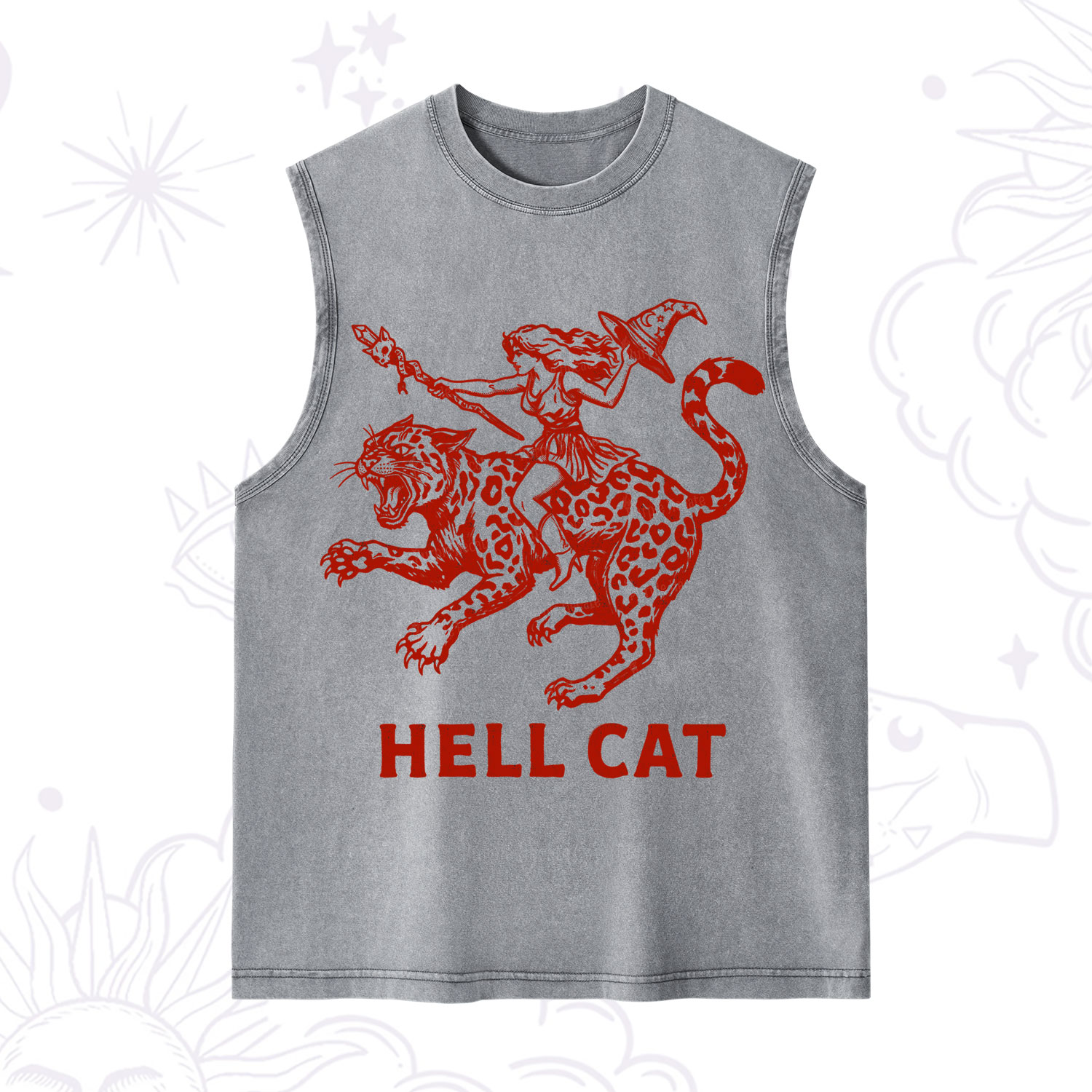 Purplehecate Hex Girl Hell Cat Washed Tank