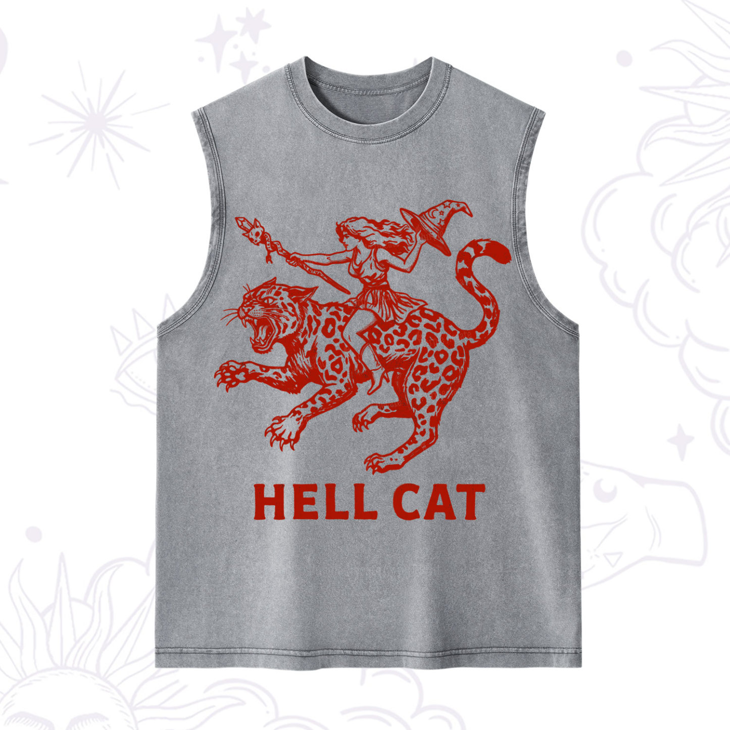 Purplehecate Hex Girl Hell Cat Washed Tank