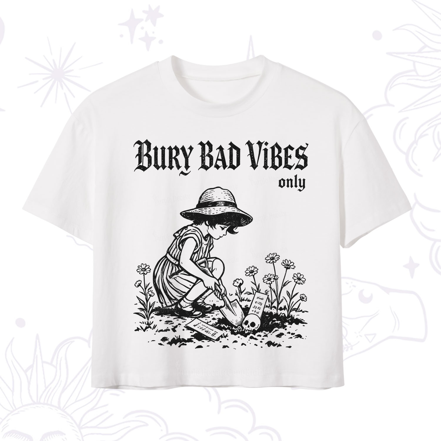 Purplehecate Bury Bad Vibes Only Crop T-Shirt