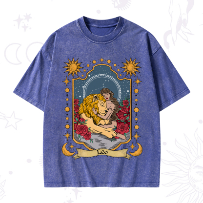 Purplehecate Leo Zodiac Washed T-Shirt
