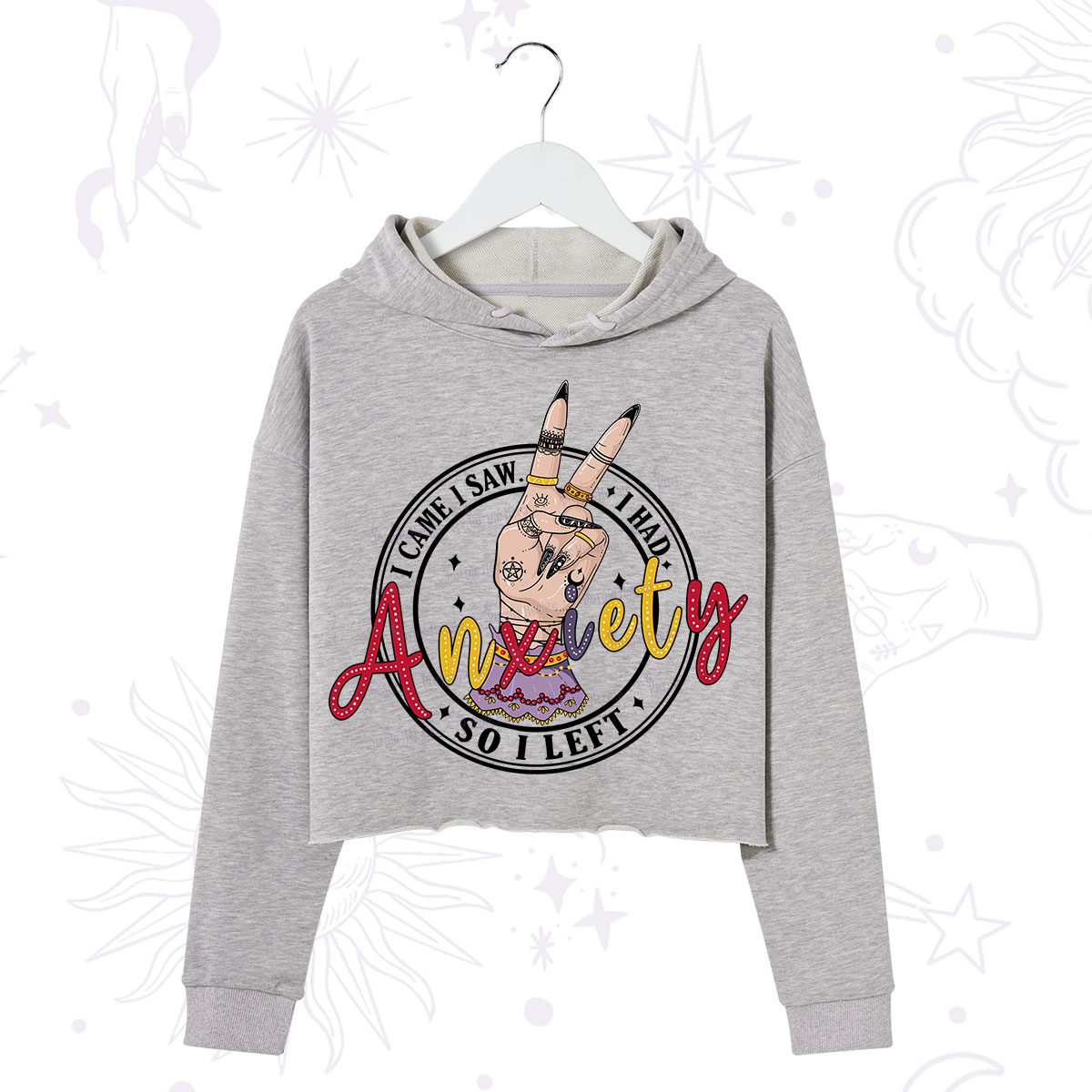 Purplehecate I Had Anxiety So I Left Crop Hoodie