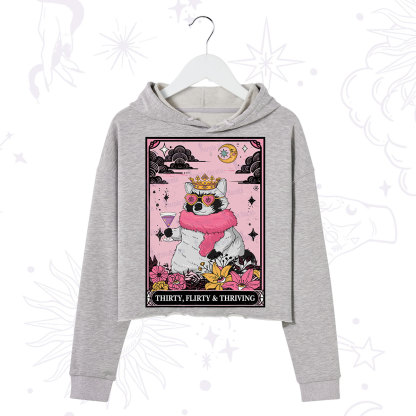 Purplehecate The Thirty Flirty Thriving Oracle Card Crop Hoodie