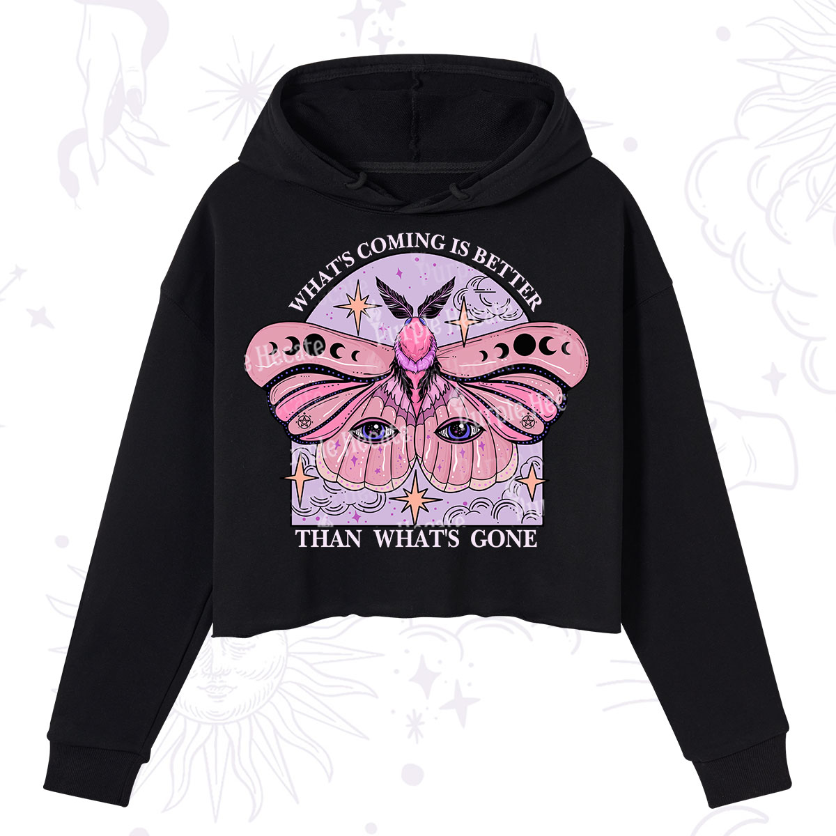 Purplehecate What's Coming Is Better Than What's Gone Crop Hoodie