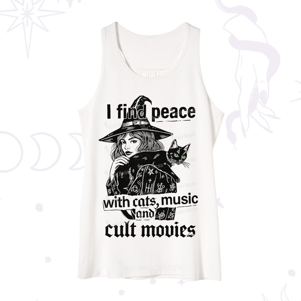 Purplehecate I Find Peace With Cats Music Cult Movies Tank