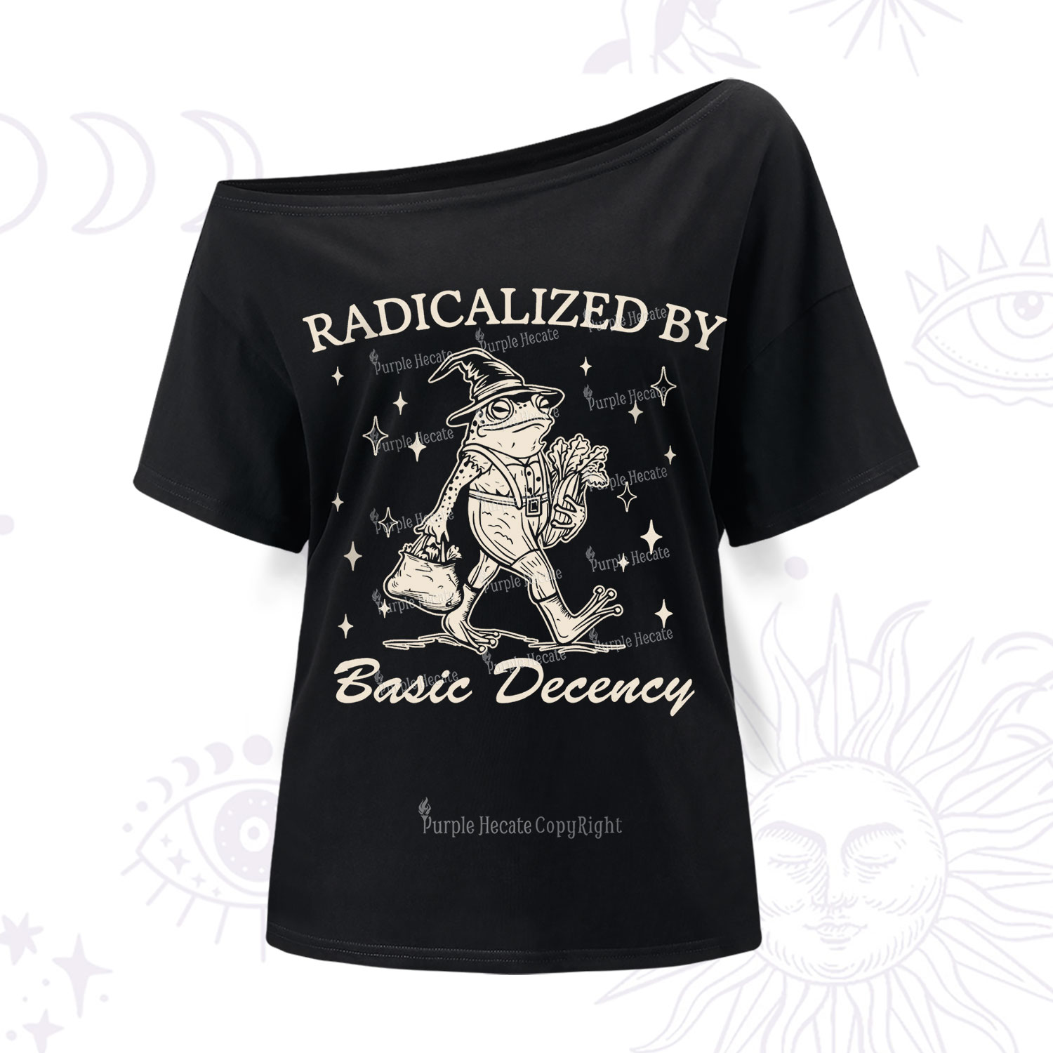 Purplehecate Radicalized By Basic Decency One Shoulder T-Shirt