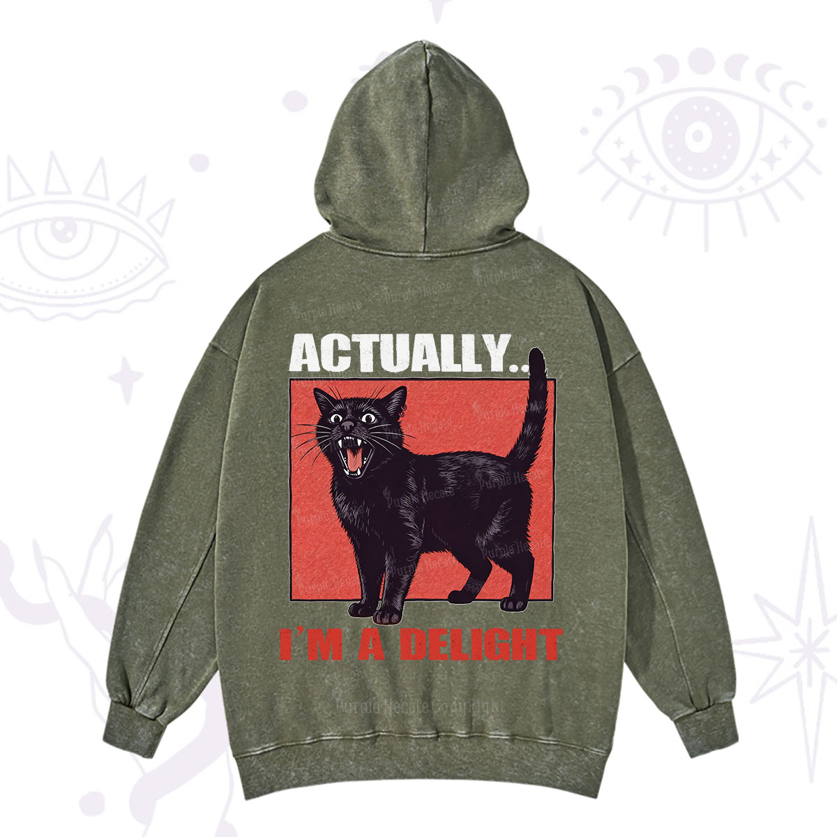 Purplehecate Actually Im a Delight Washed Hoodie