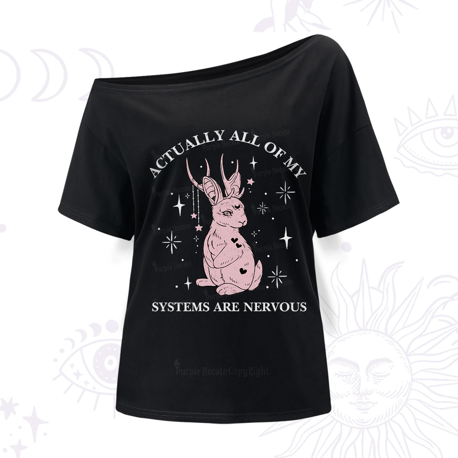 Purplehecate Actually All Of My Systems Are Nervous One Shoulder T-Shirt