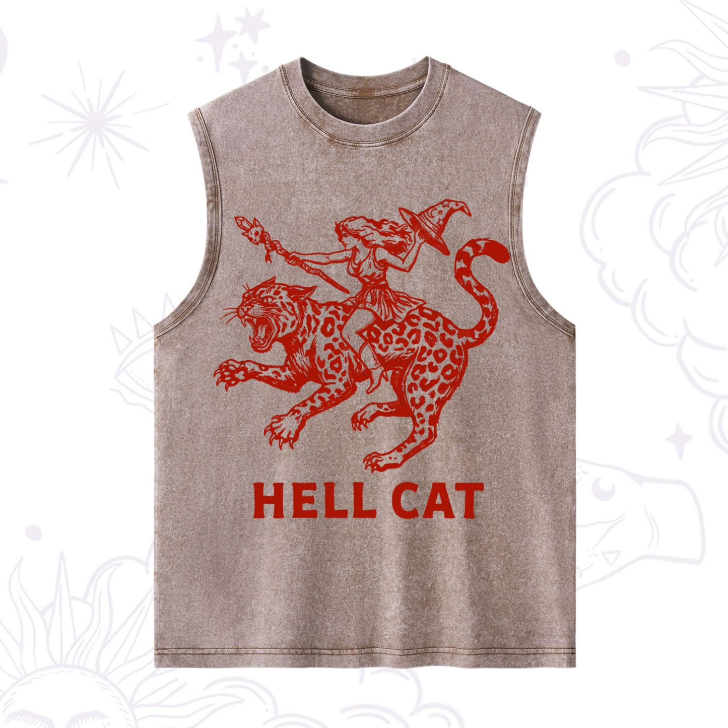 Purplehecate Hex Girl Hell Cat Washed Tank