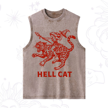 Purplehecate Hex Girl Hell Cat Washed Tank