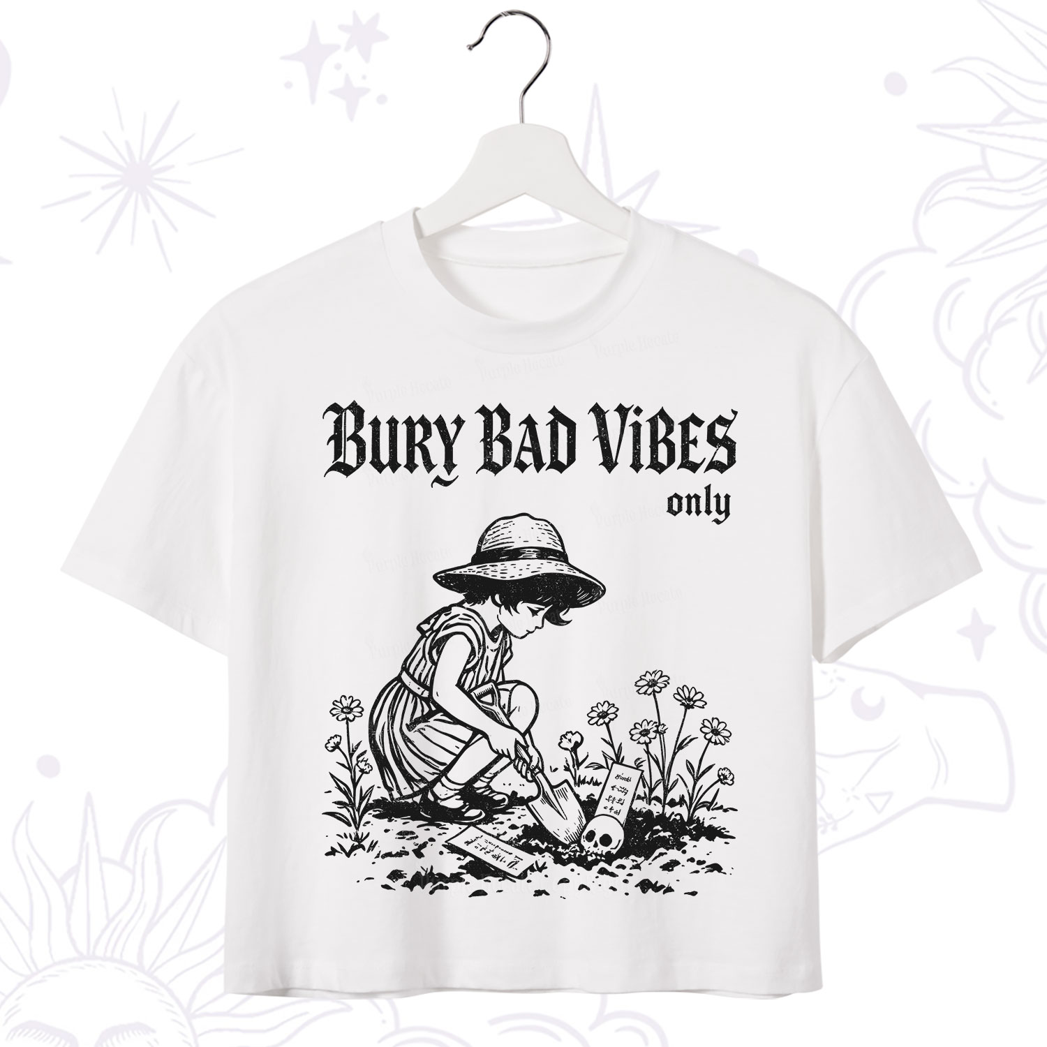 Purplehecate Bury Bad Vibes Only Crop T-Shirt