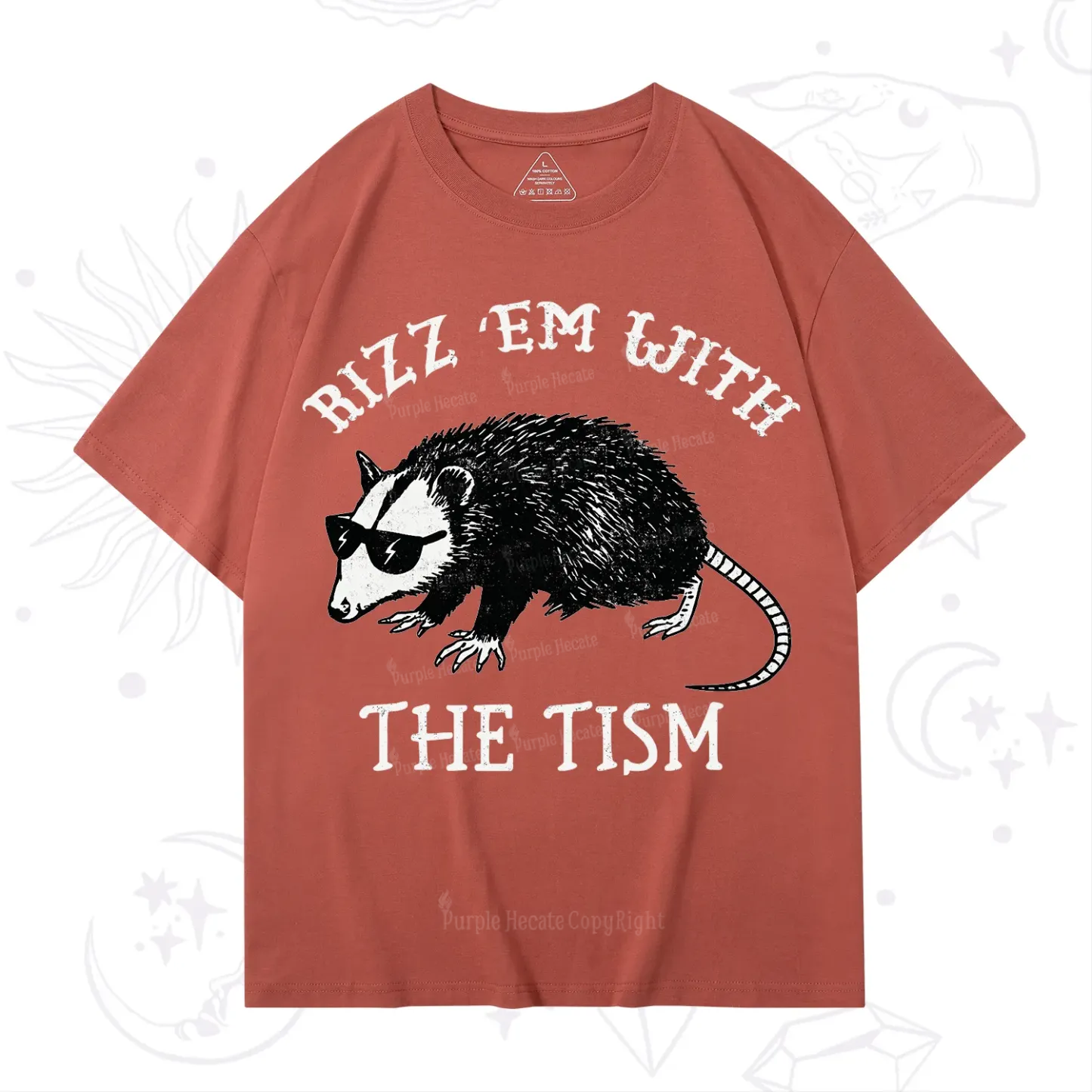 Purplehecate Rizz Em With The Tism Opossum T-Shirt