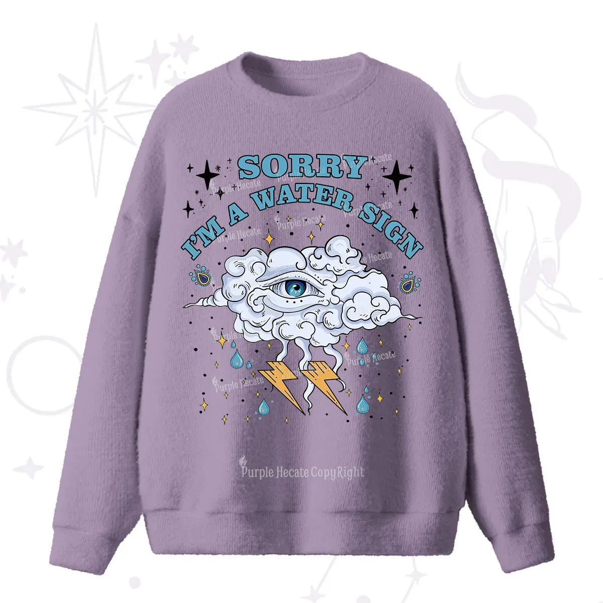Purplehecate Sorry I'm A Water Sign Fuzzy Ugly Sweater