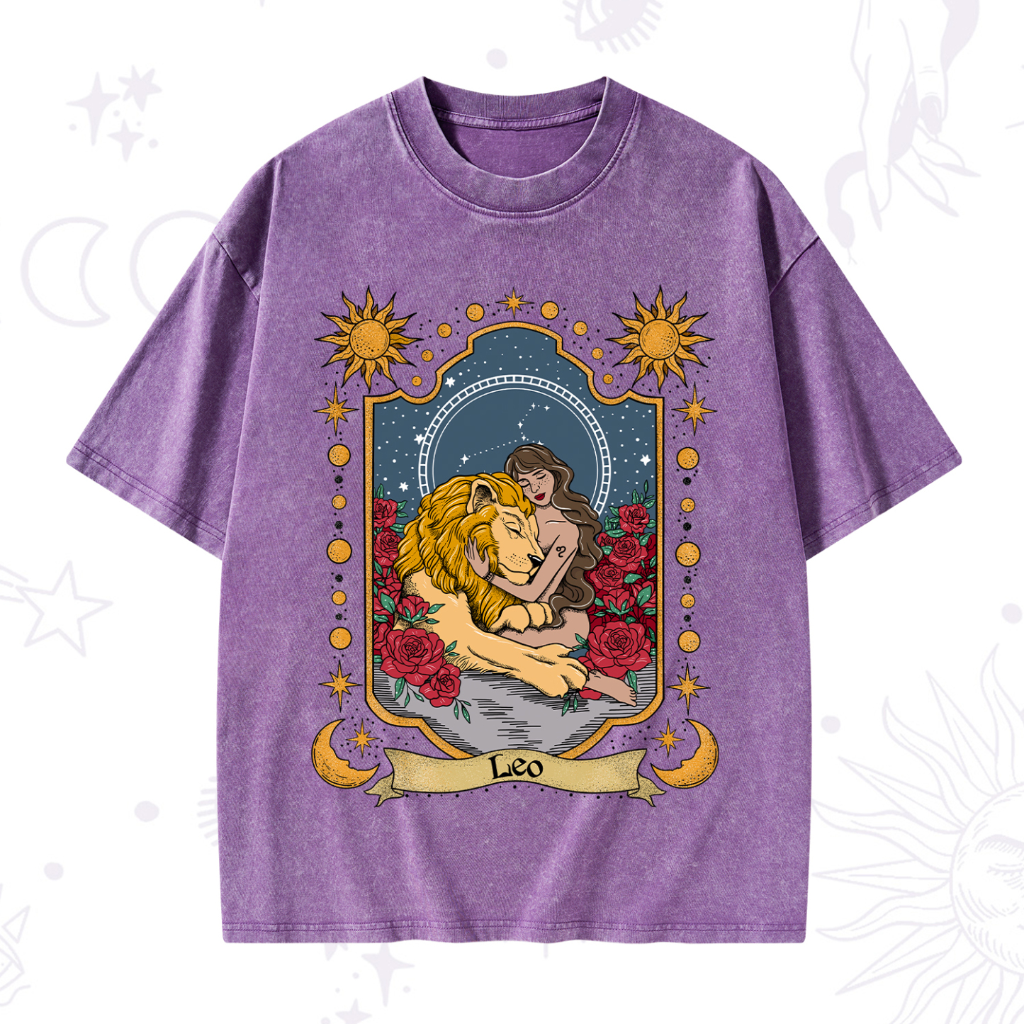 Purplehecate Leo Zodiac Washed T-Shirt