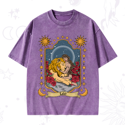 Purplehecate Leo Zodiac Washed T-Shirt