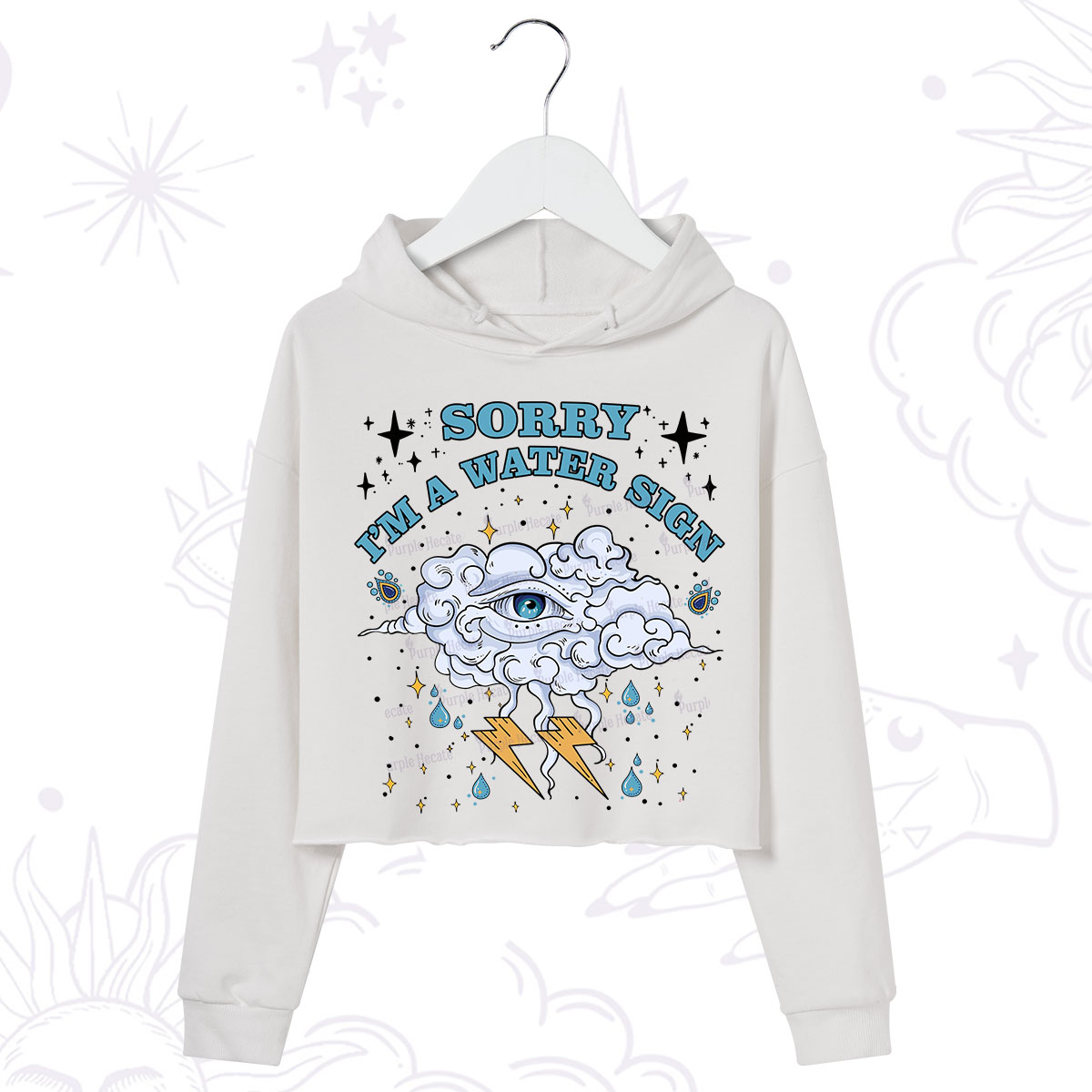 Purplehecate Sorry I'm A Water Sign Crop Hoodie