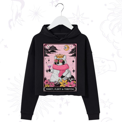 Purplehecate The Thirty Flirty Thriving Oracle Card Crop Hoodie