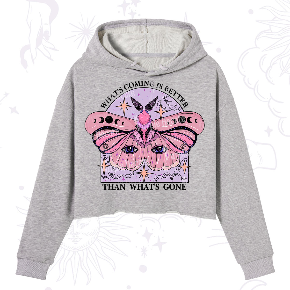 Purplehecate What's Coming Is Better Than What's Gone Crop Hoodie