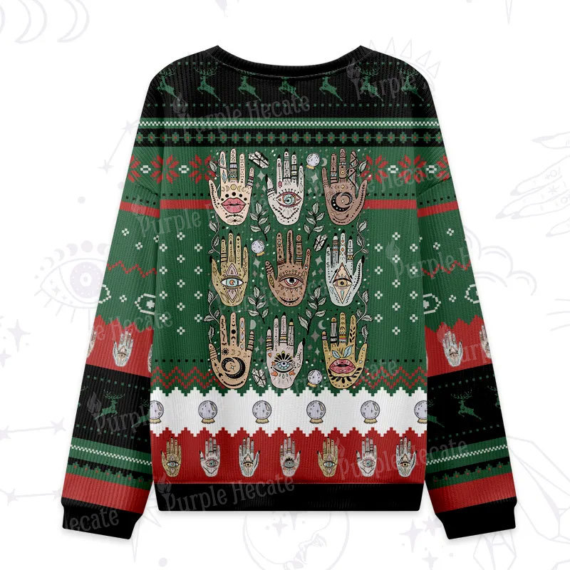 Purplehecate Helping Hands Ugly Christmas Sweatshirts