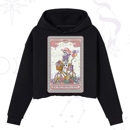 Purplehecate The Beep Beep Birthday Bitch Tarot Crop Hoodie