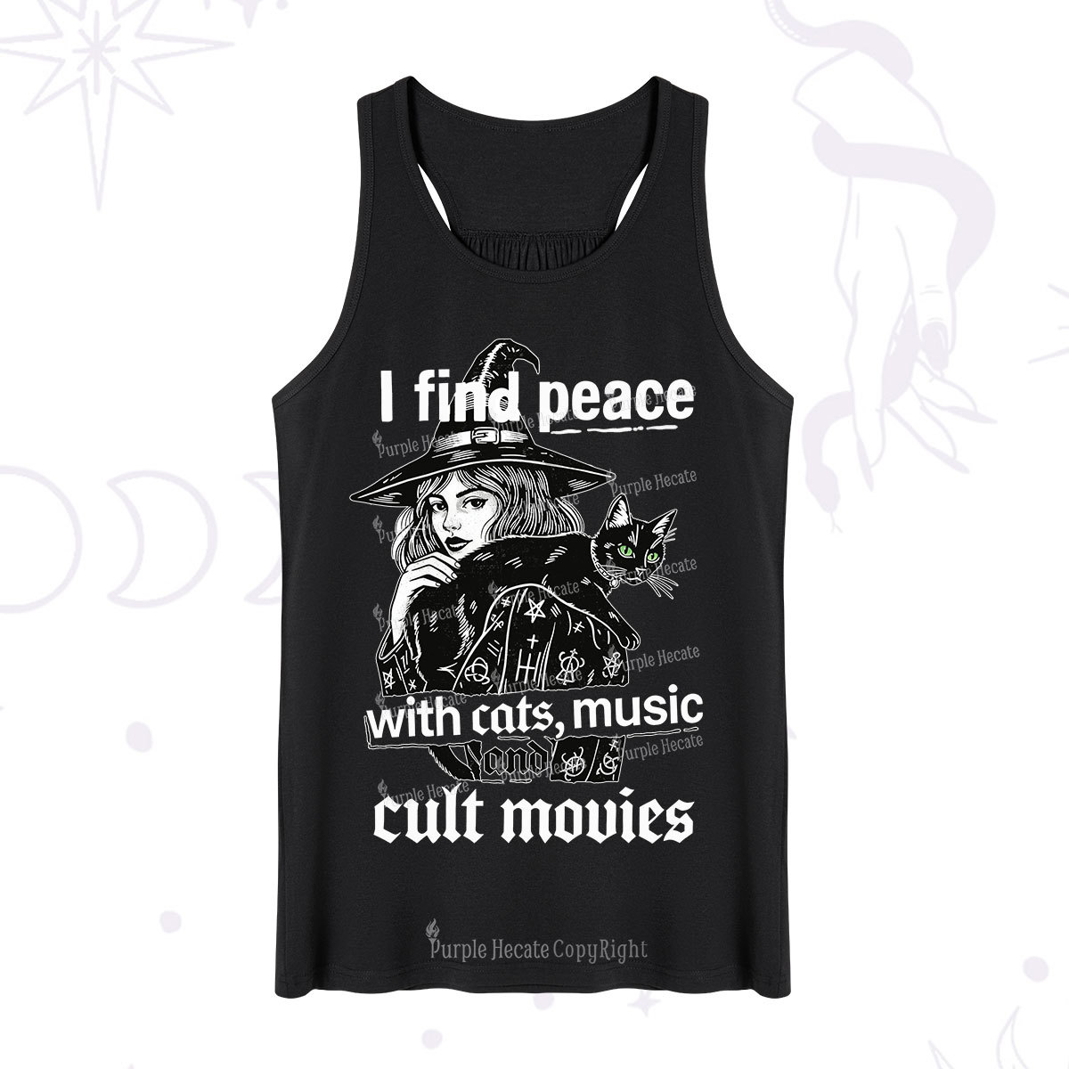 Purplehecate I Find Peace With Cats Music Cult Movies Tank