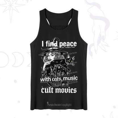 Purplehecate I Find Peace With Cats Music Cult Movies Tank