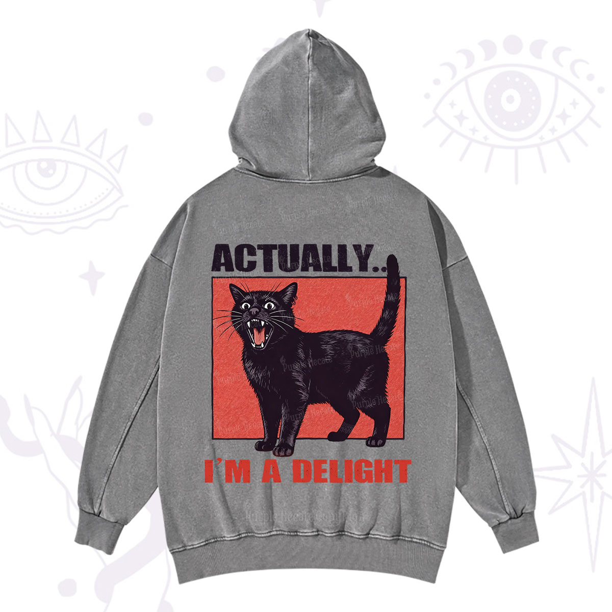 Purplehecate Actually Im a Delight Washed Hoodie
