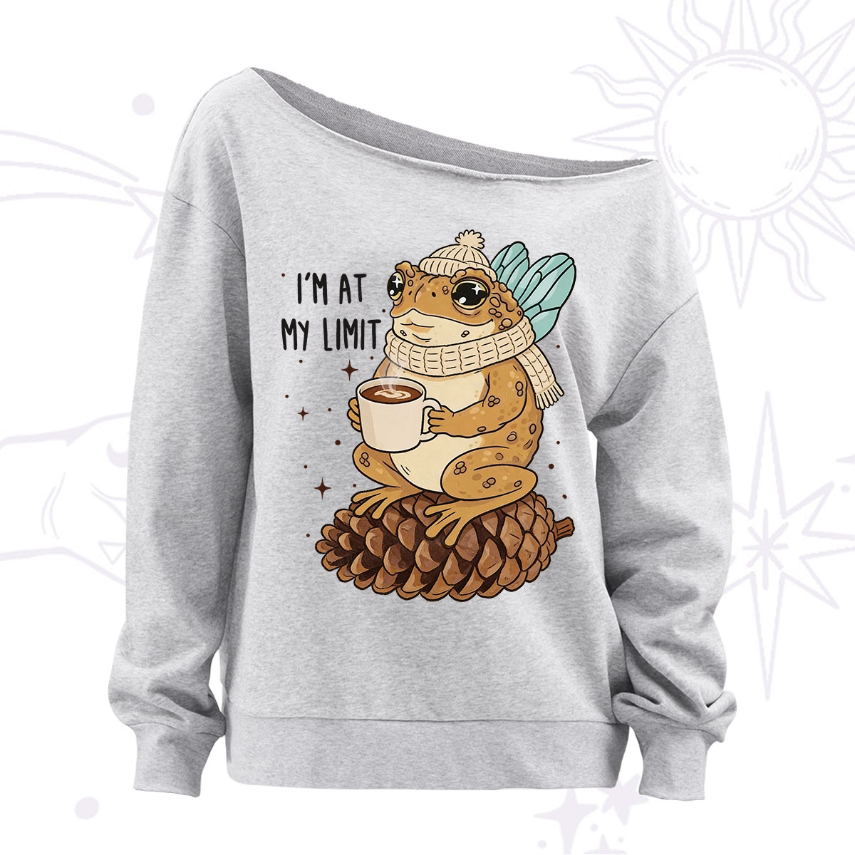 Purplehecate I'm At My Limit Funny Frog Off The Shoulder Sweatshirt
