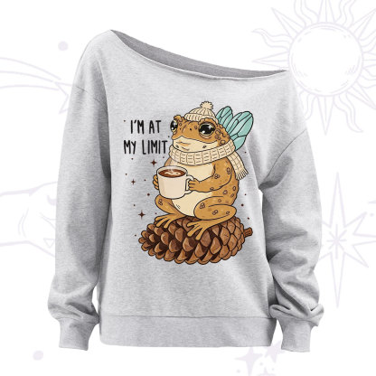 Purplehecate I'm At My Limit Funny Frog Off The Shoulder Sweatshirt