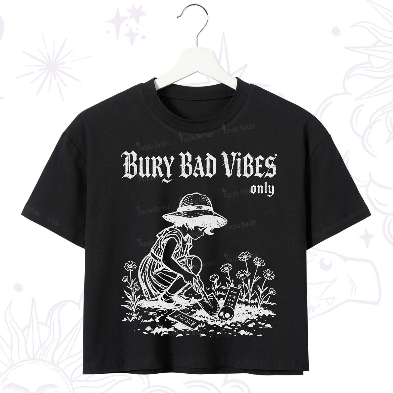 Purplehecate Bury Bad Vibes Only Crop T-Shirt