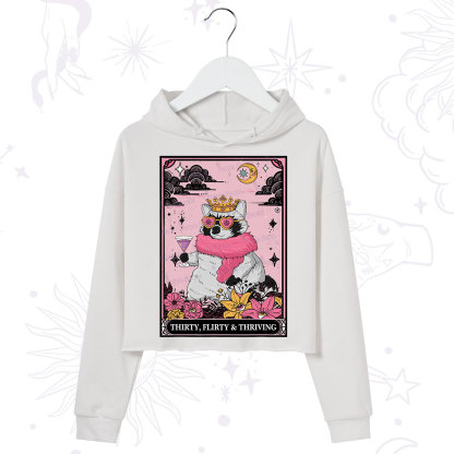 Purplehecate The Thirty Flirty Thriving Oracle Card Crop Hoodie