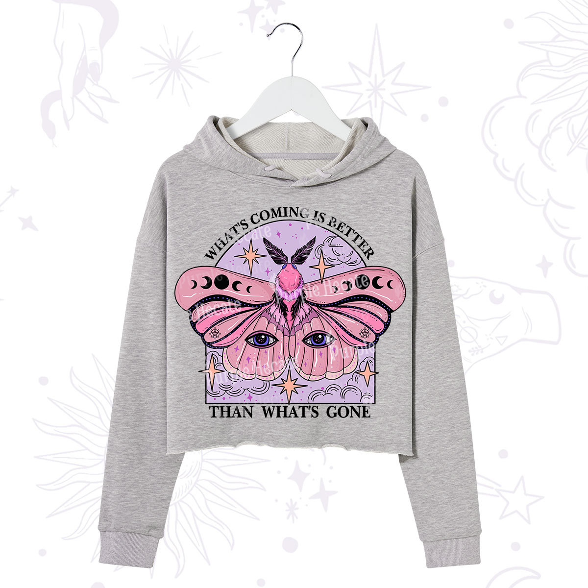 Purplehecate What's Coming Is Better Than What's Gone Crop Hoodie