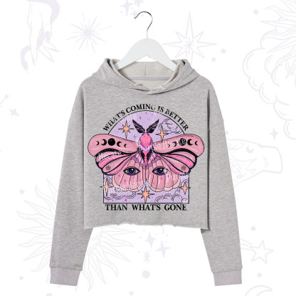 Purplehecate What's Coming Is Better Than What's Gone Crop Hoodie