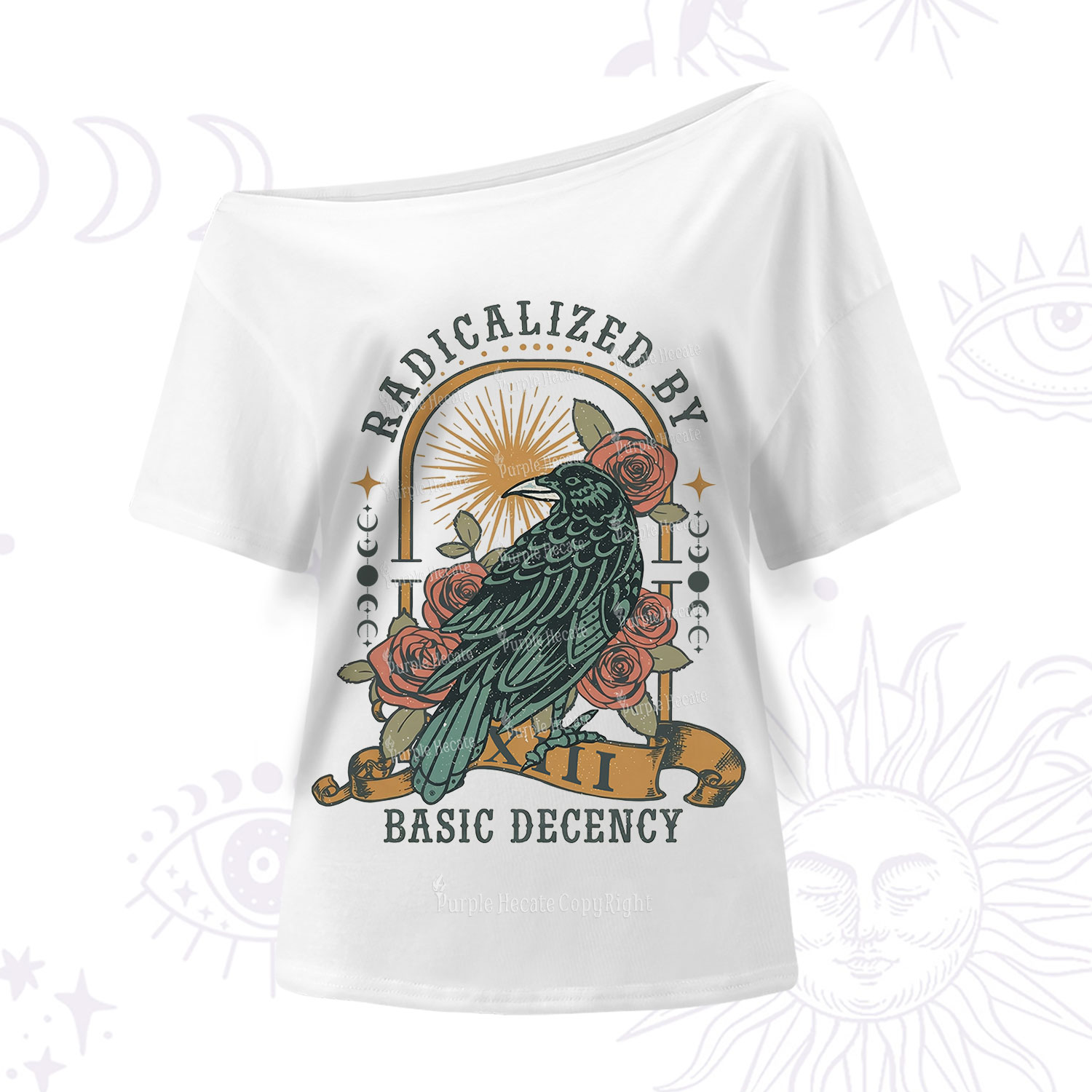 Purplehecate Radicalized By Basic Decency One Shoulder T-Shirt