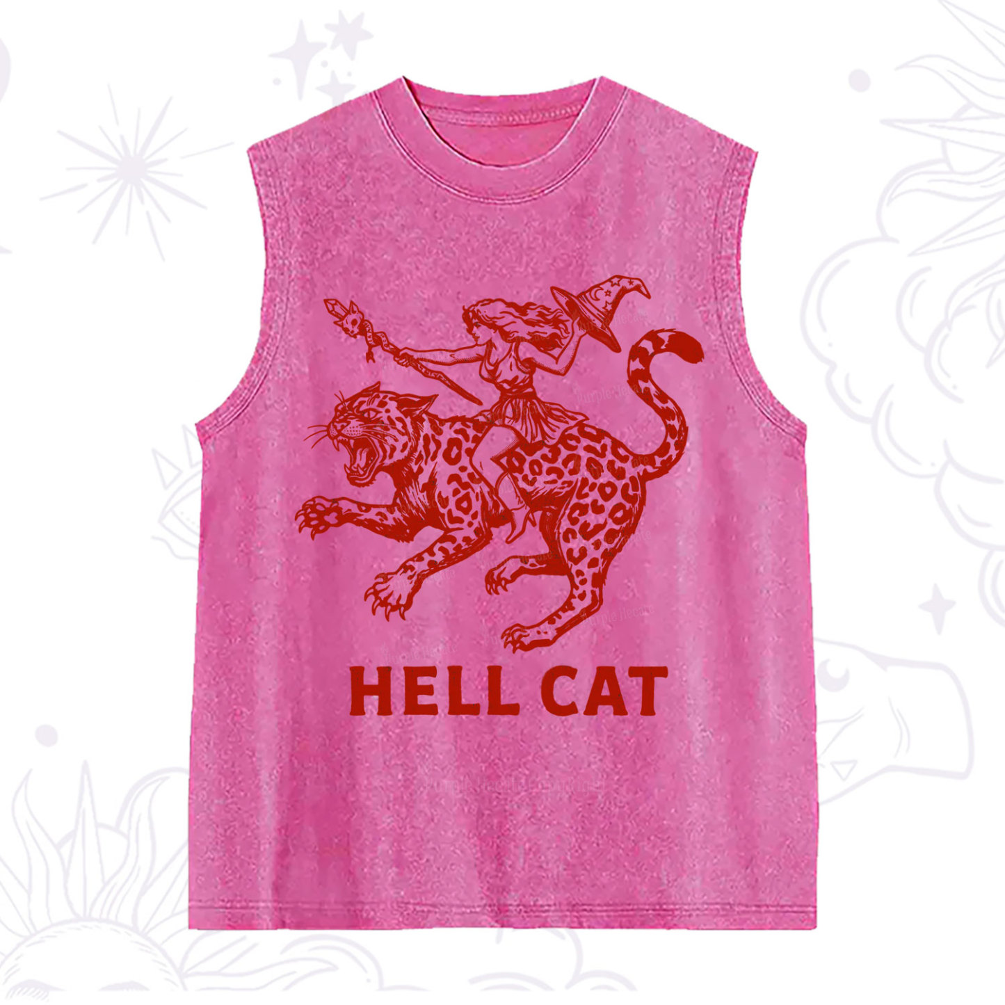 Purplehecate Hex Girl Hell Cat Washed Tank