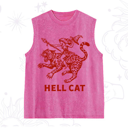 Purplehecate Hex Girl Hell Cat Washed Tank