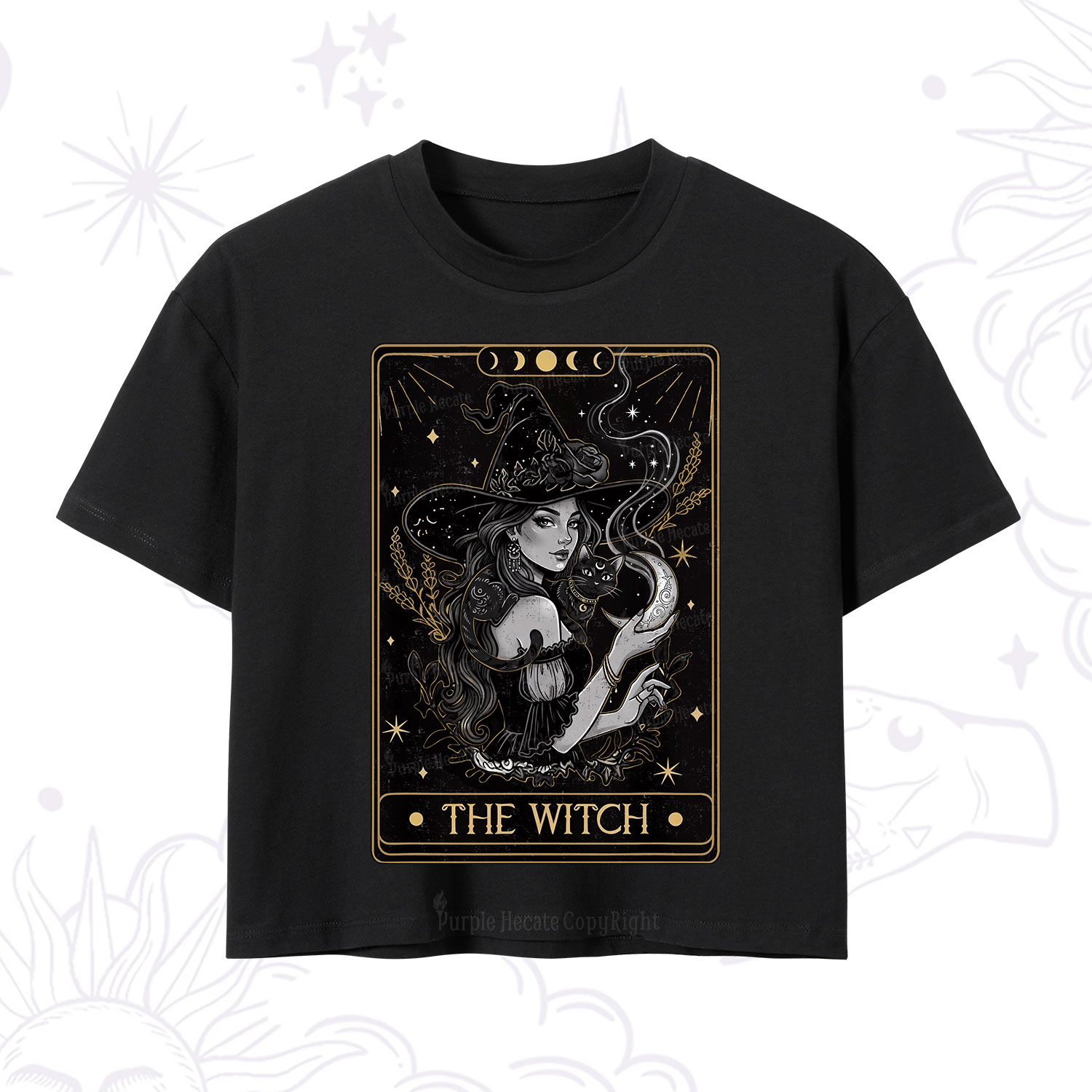 Purplehecate The Witch Enchanted Tarot Card Crop T-Shirt