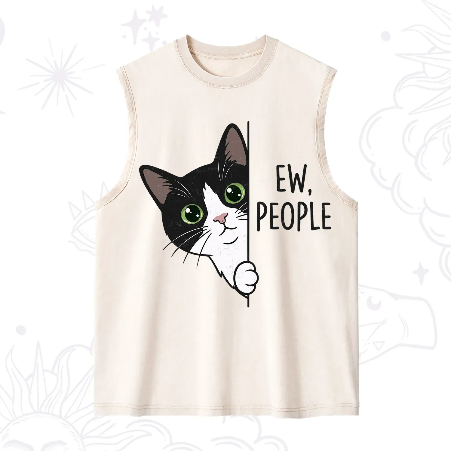 Purplehecate Funny Cat Ew People Washed Tank