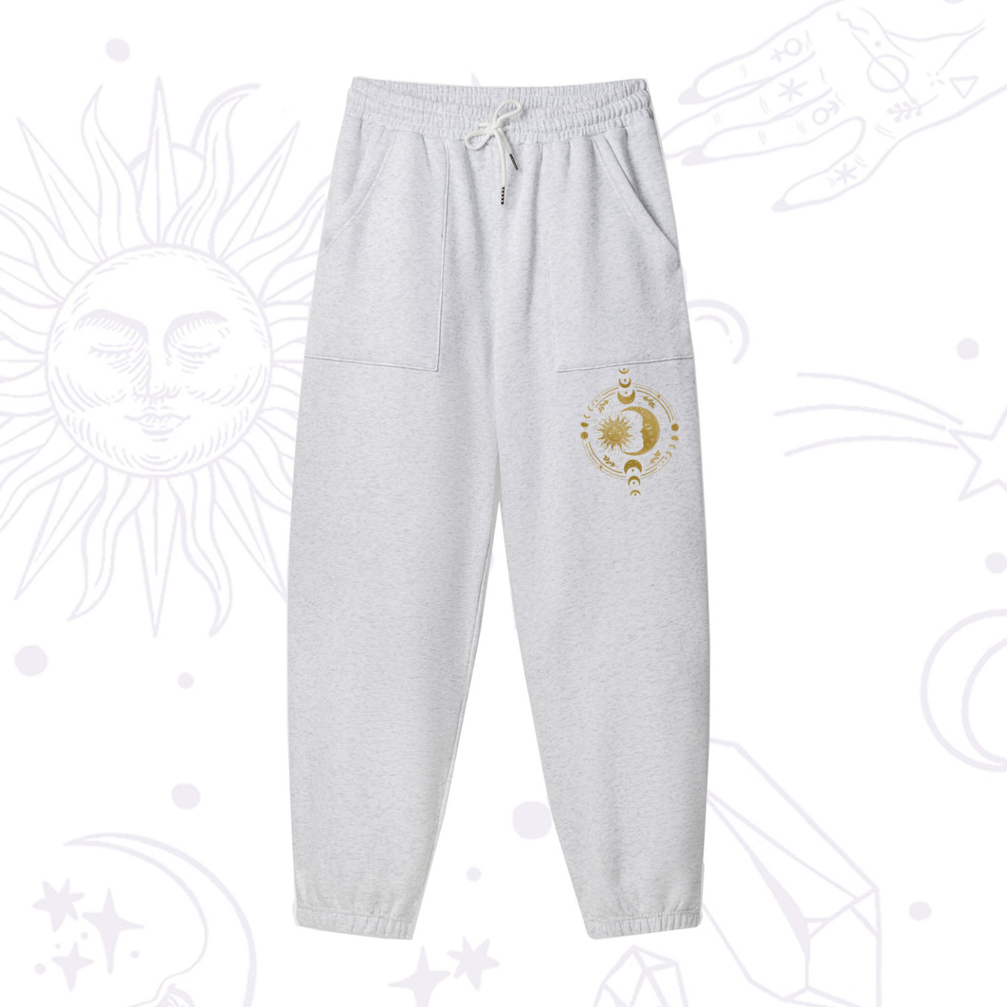 Purplehecate Celestial Sun and Moon Fleece Sweatpants