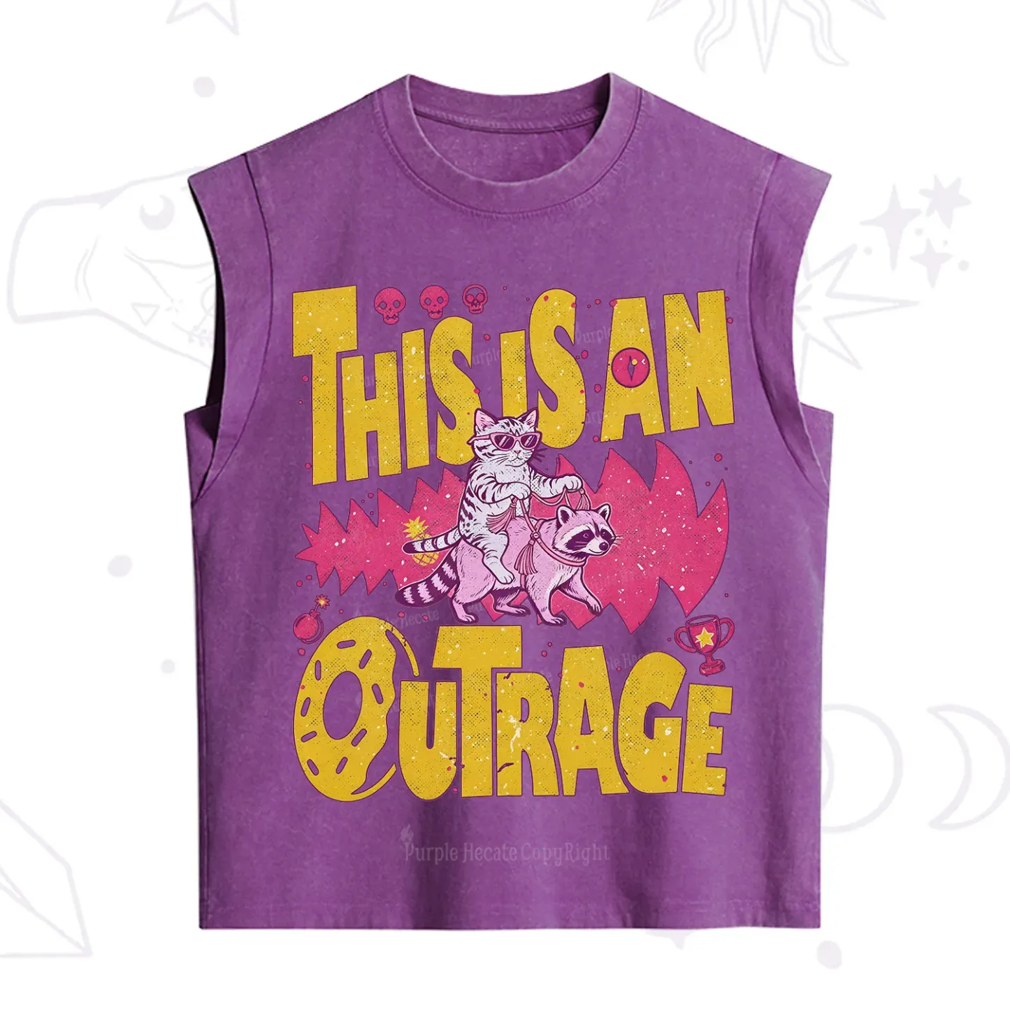 Purplehecate This Is An Outrage Angry Raccoons Vintage Washed Tank