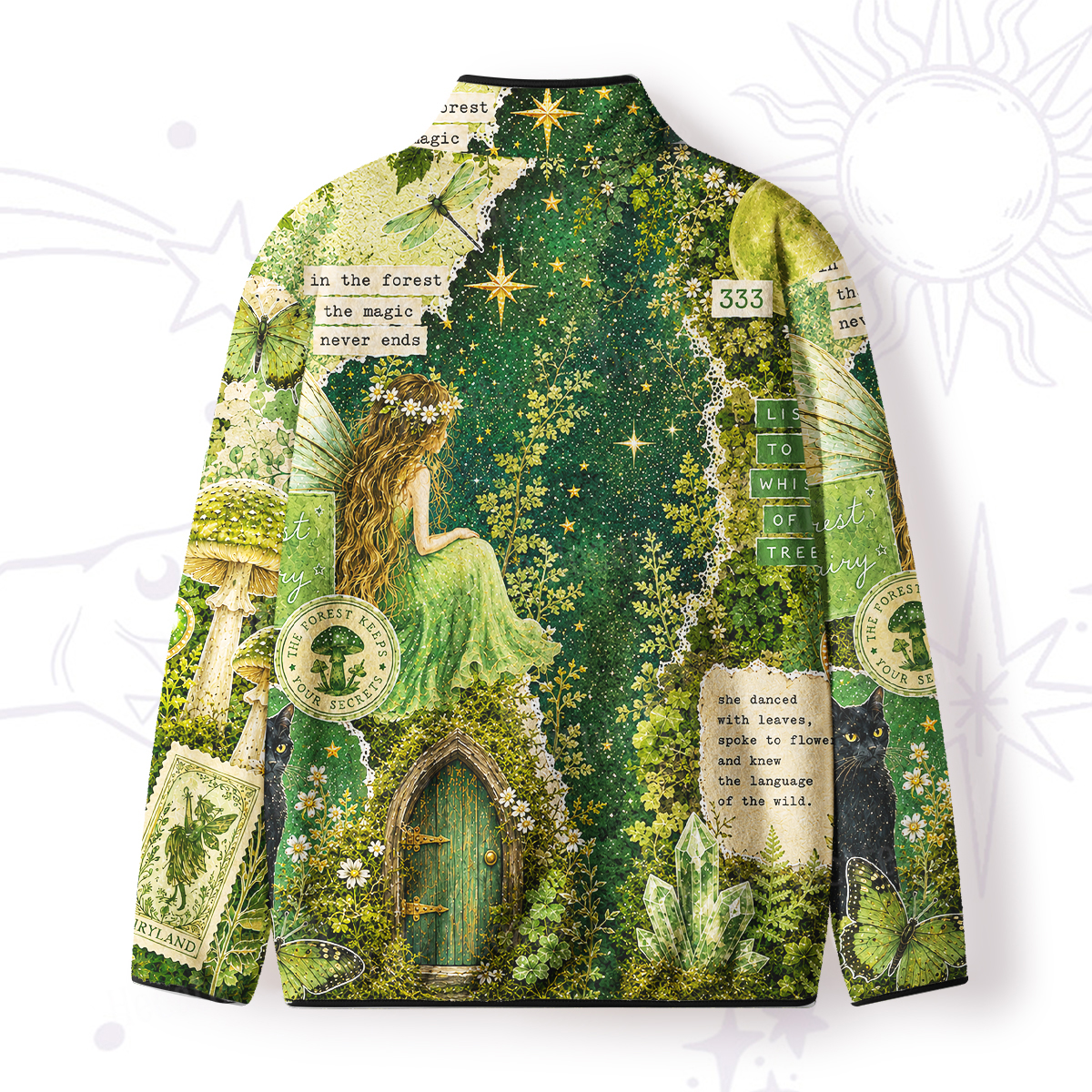 Purplehecate Forest Witch Who Listens to the Whispers of the Trees Full Zip Fleece Jacket